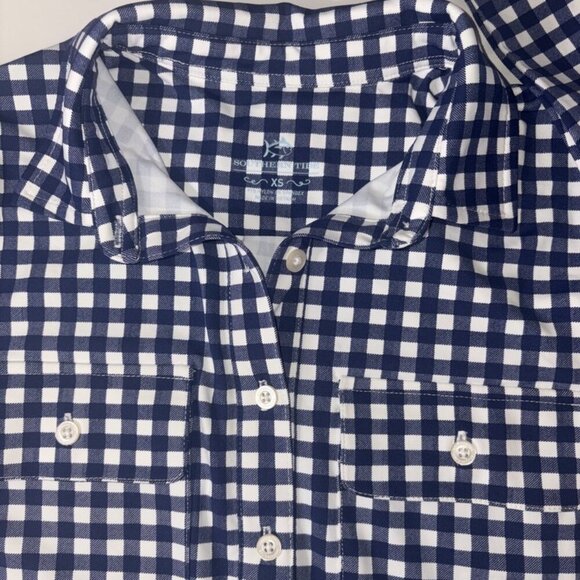 NWOT Southern Tide Nautical Navy Jessica Gingham Performance Collared Dress XS - Picture 2 of 14